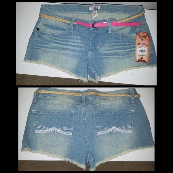 Mudd Pants - Mudd Belted Jean Shorts Sz 7 & 15 NWT